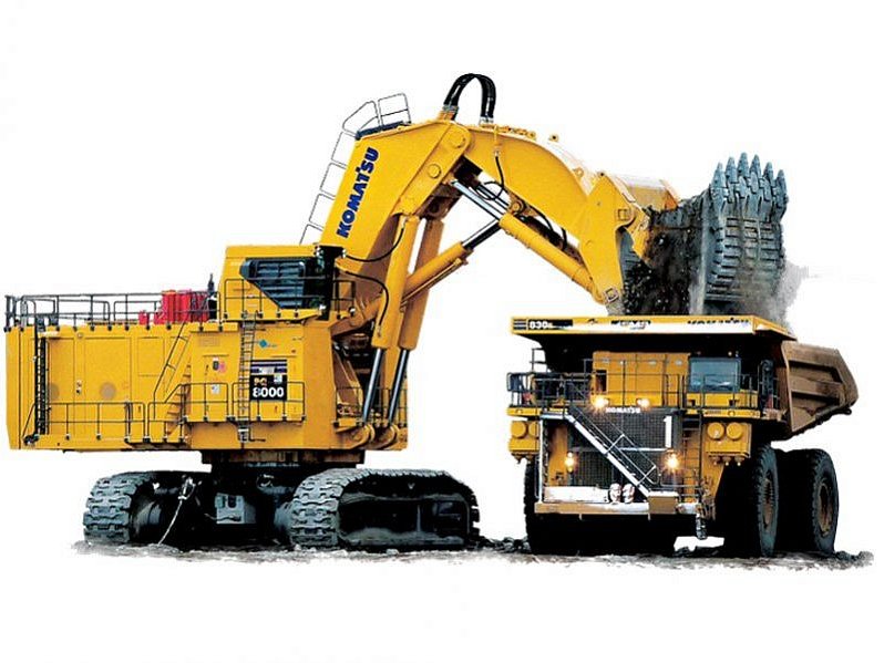 Komatsu PC8000-6, Е-6 шынжыр табанды экскаваторы (кері күрегі бар)